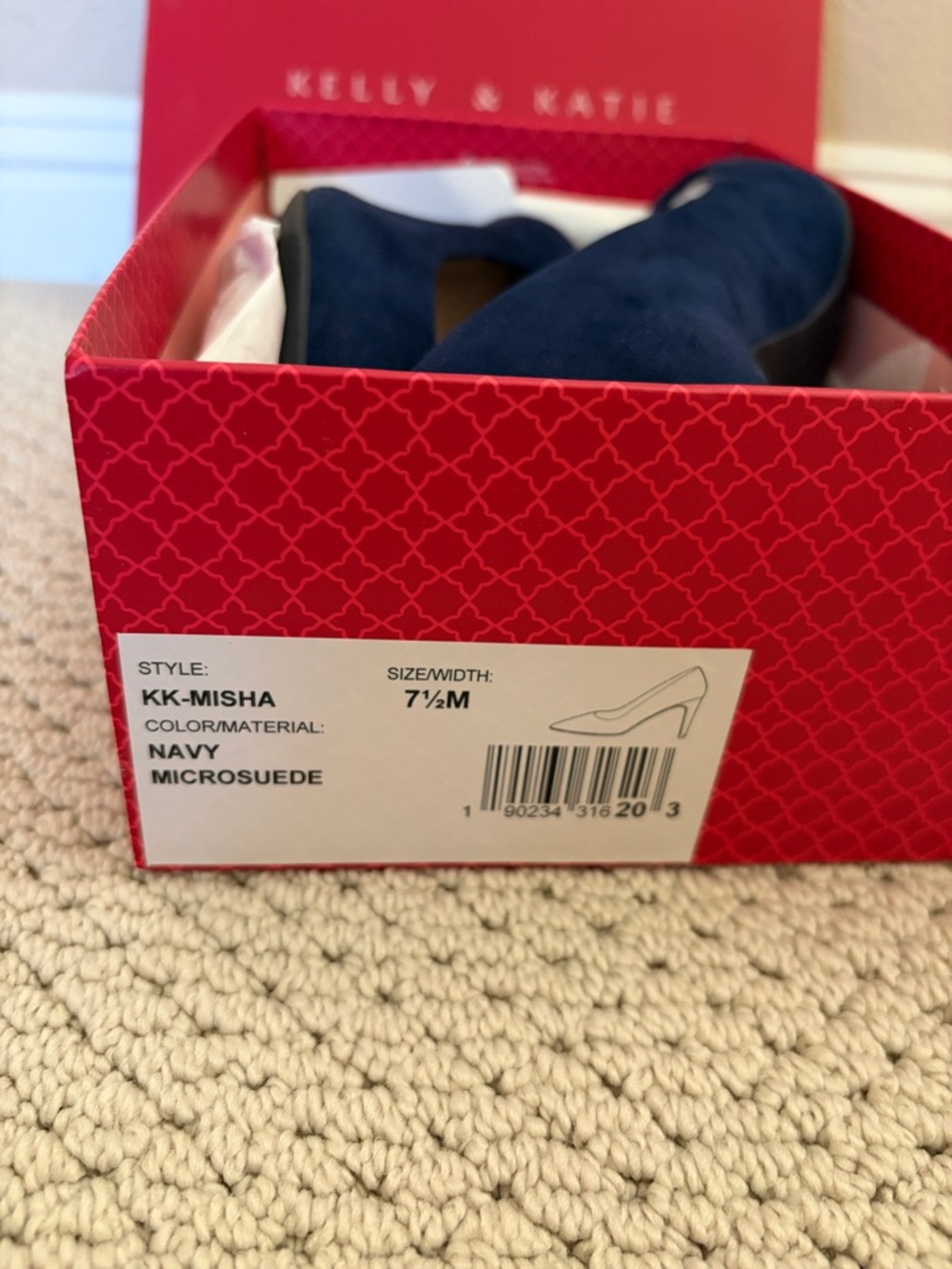 Kelly & Katie Navy Pointed-Toe Suede Pumps - Picture 5 of 5